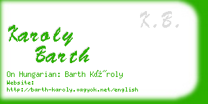 karoly barth business card